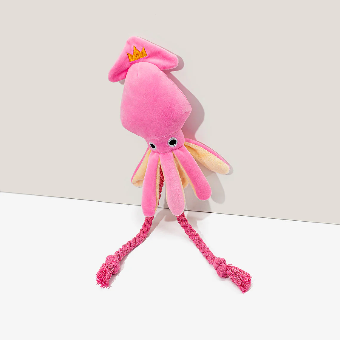 Jouet en Peluche Bruiteur pour Chien en Forme de Calamar Rose - Image 2