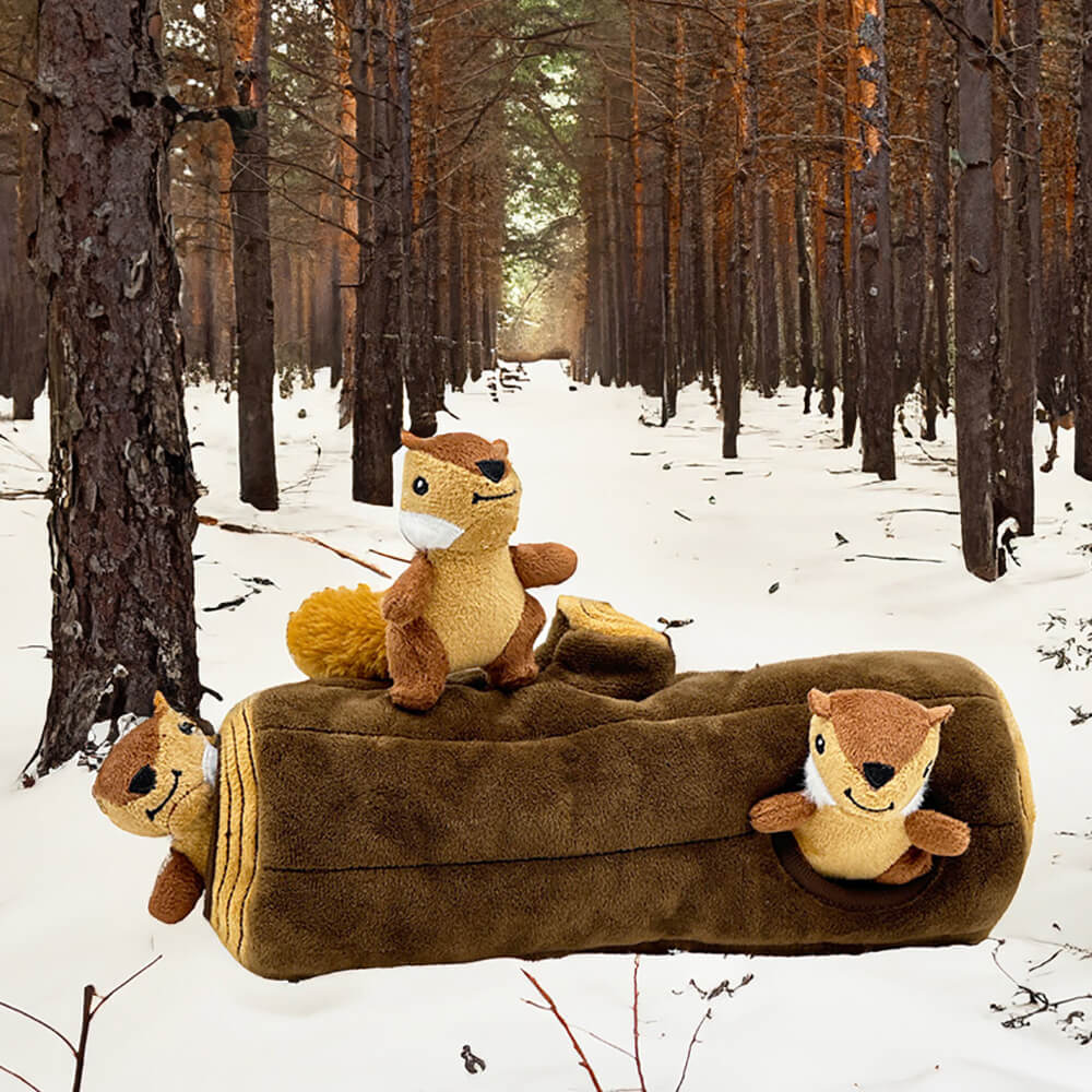 Jouet interactif pour chien écureuil avec tronc d'arbre - Image 11