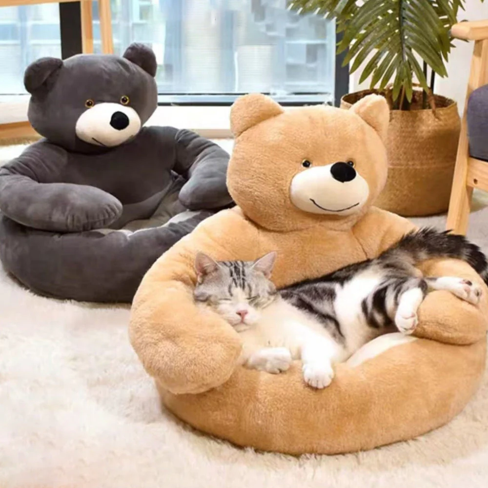 Lit pour chat détachable en forme d'ours - Image 7