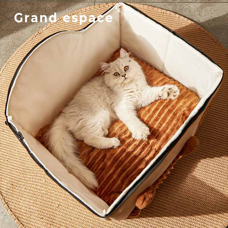 Lit pour chat semi-fermé en forme de maison - Image 11