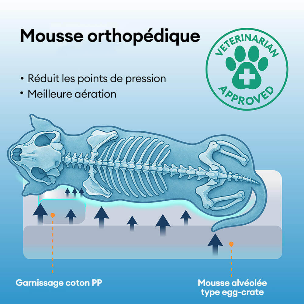 Lit pour chien anti-anxiété avec support en mousse pour sommeil profond - Image 3