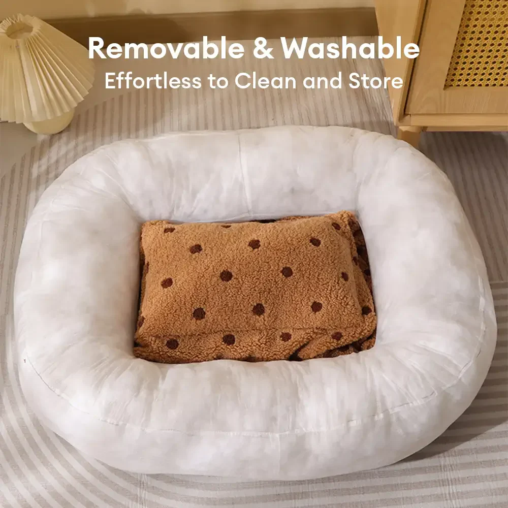 Lit pour chien en peluche Cookie, chaleureux et douillet, idéal pour un sommeil profond en hiver. - Image 6