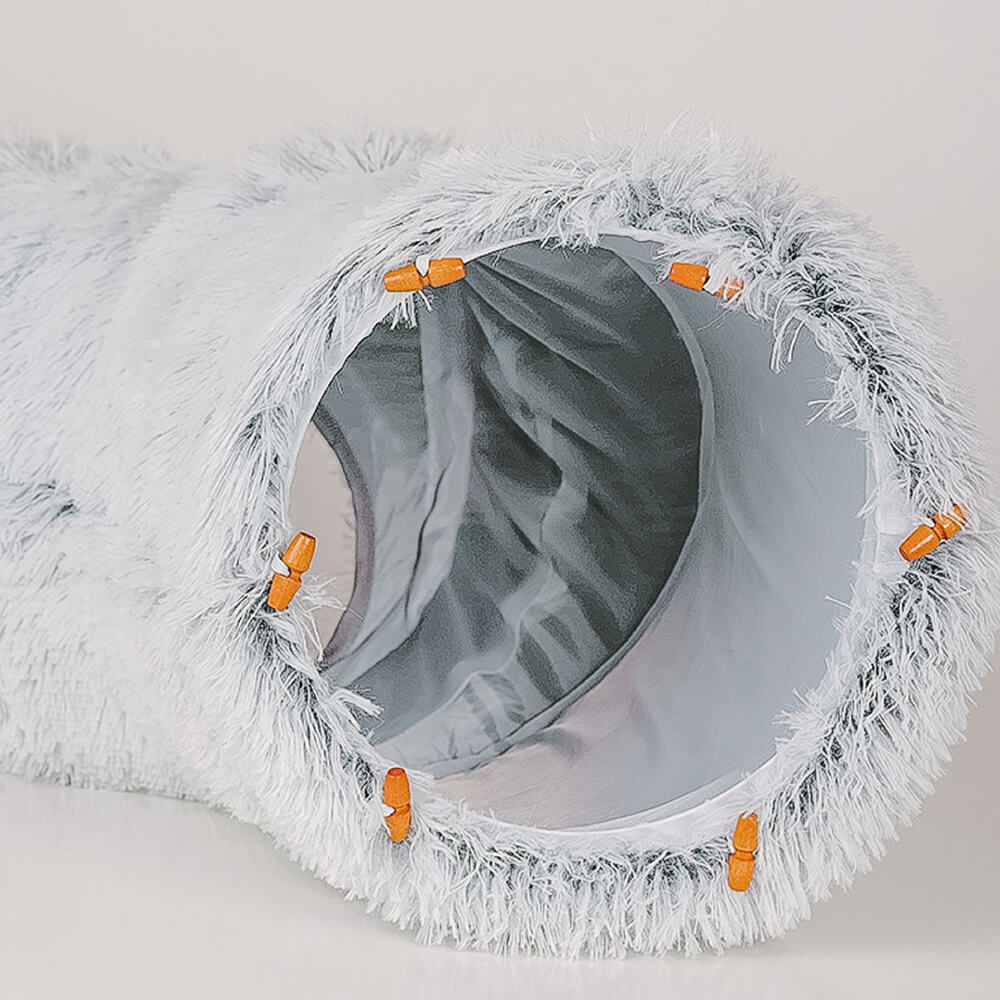 Lit tunnel d'intérieur pour chat rond et doux pliable 2 en 1 - Image 5