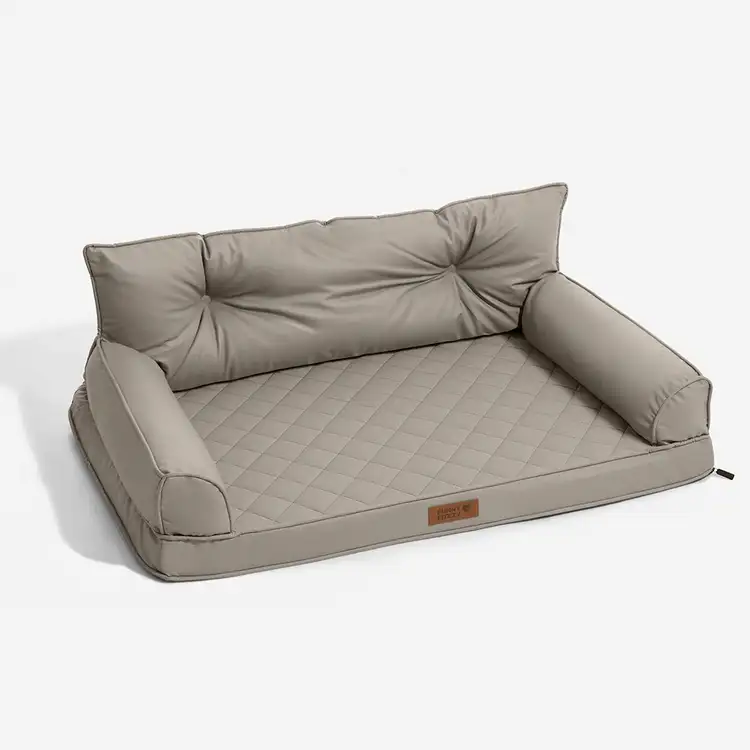 Luxe lit pour chien orthopédique grand en cuir synthétique pliable - Extérieur - Image 19