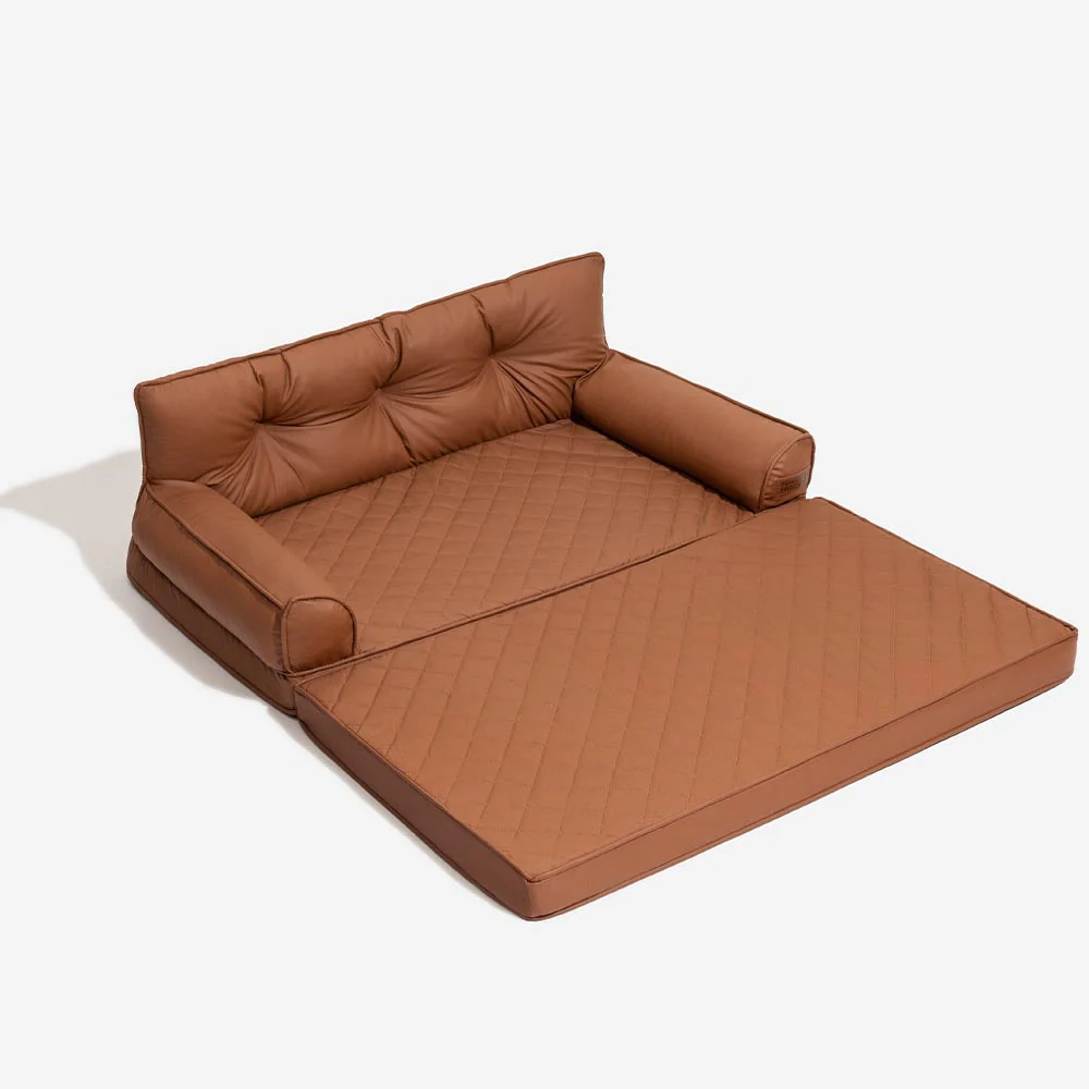 Luxe lit pour chien orthopédique grand en cuir synthétique pliable - Extérieur - Image 28