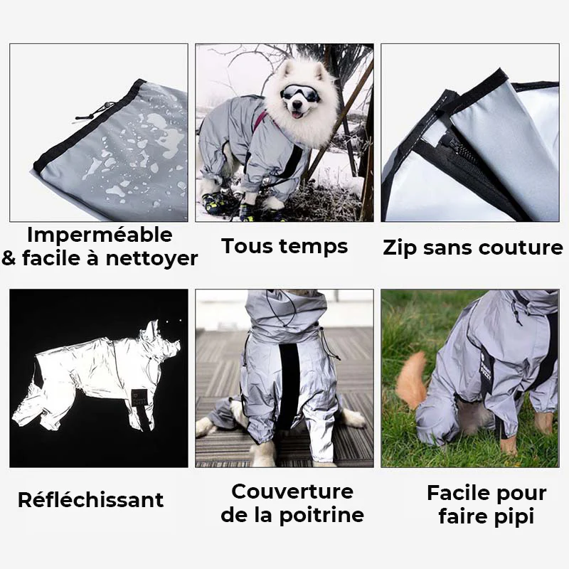 Manteau imperméable réfléchissant Manteau de pluie pour chien - Image 8