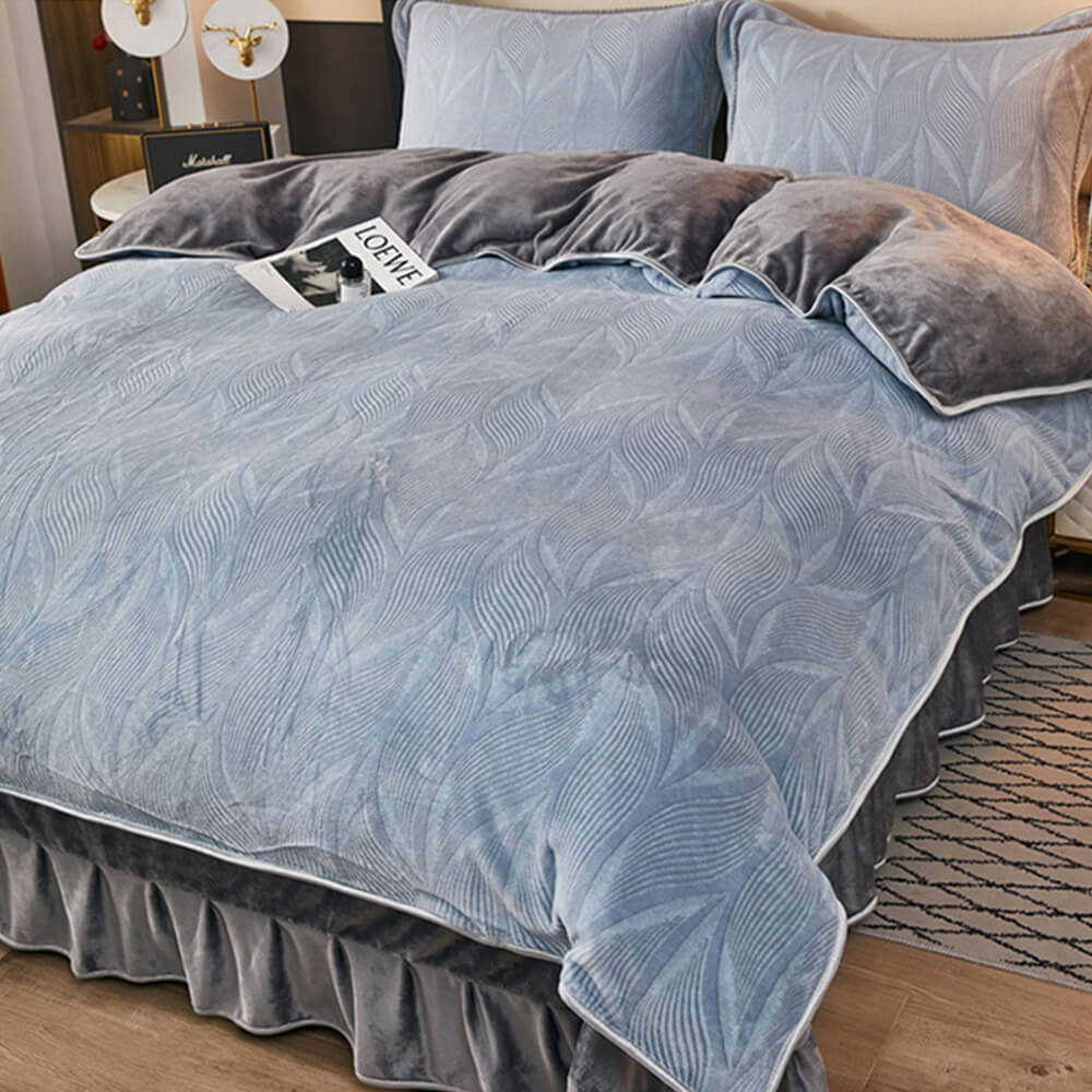 Parure de draps en velours lait à motif botanique élégant - Image 17