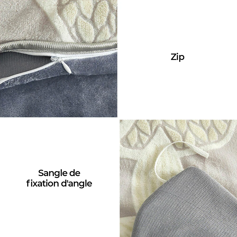 Parure de draps en velours lait à motif botanique élégant - Image 4