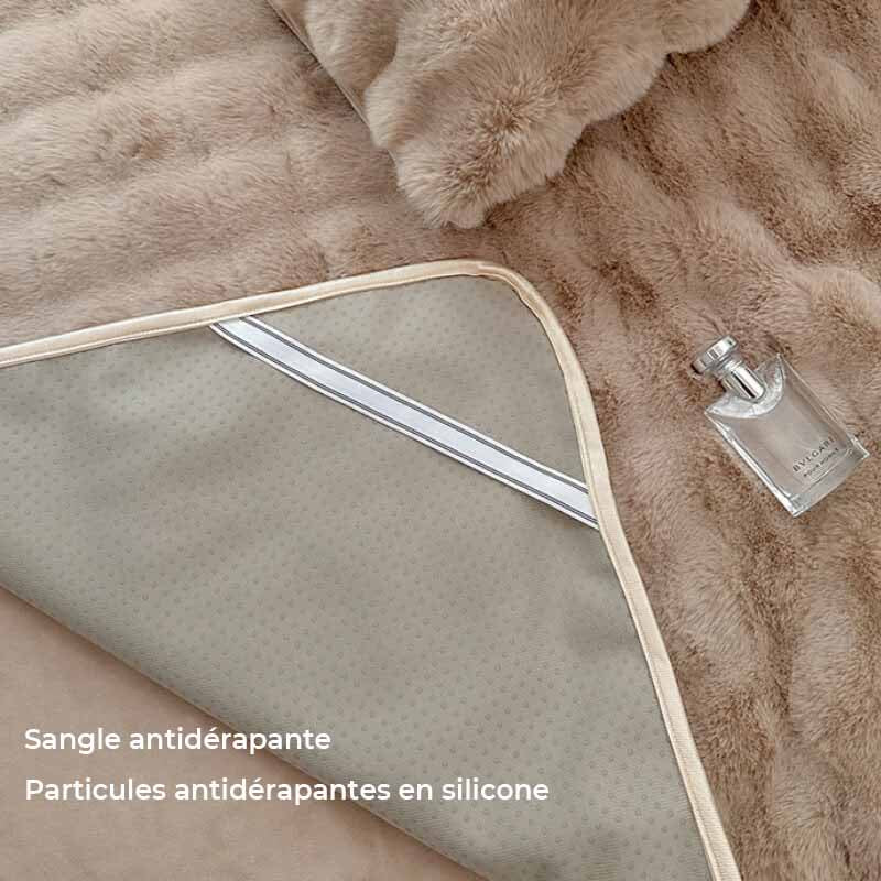 Housse de matelas antidérapant en fausse fourrure de lapin de luxe - Image 4