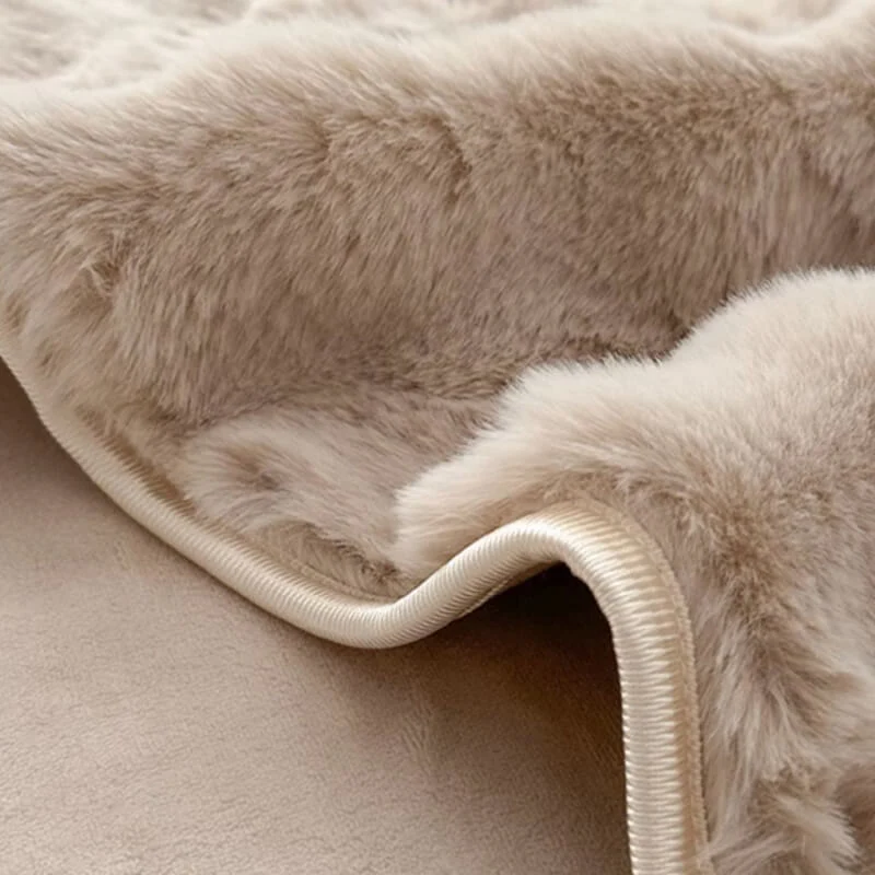 Housse de matelas antidérapant en fausse fourrure de lapin de luxe - Image 5