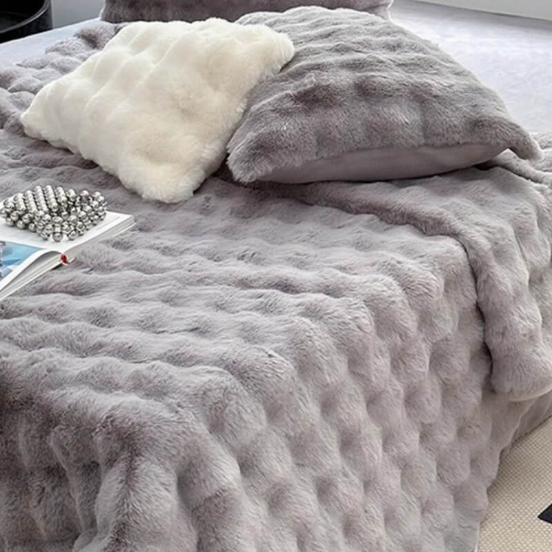 Housse de matelas antidérapant en fausse fourrure de lapin de luxe - Image 6