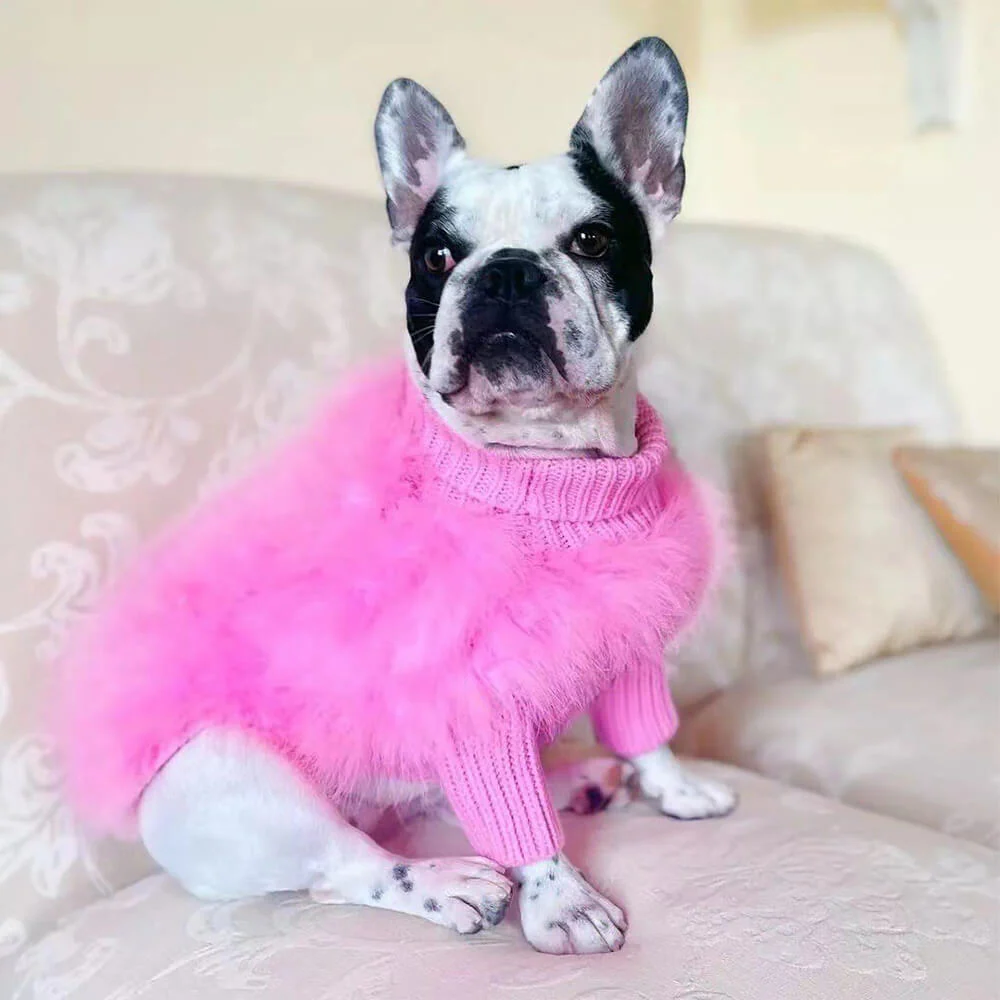 Pull à col roulé en tricot doux et moelleux pour chien - Image 3