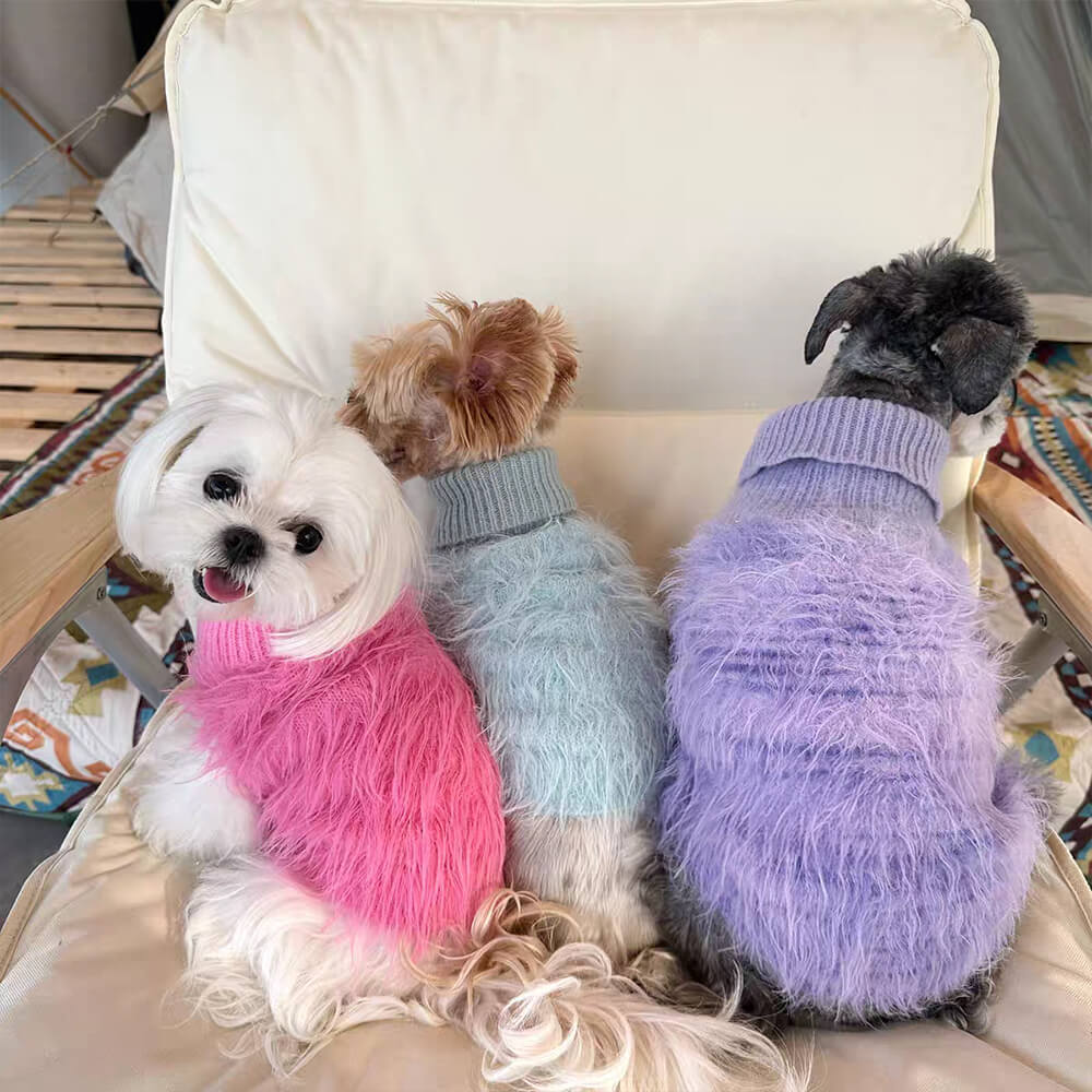 Pull à col roulé en tricot doux et moelleux pour chien - Image 5