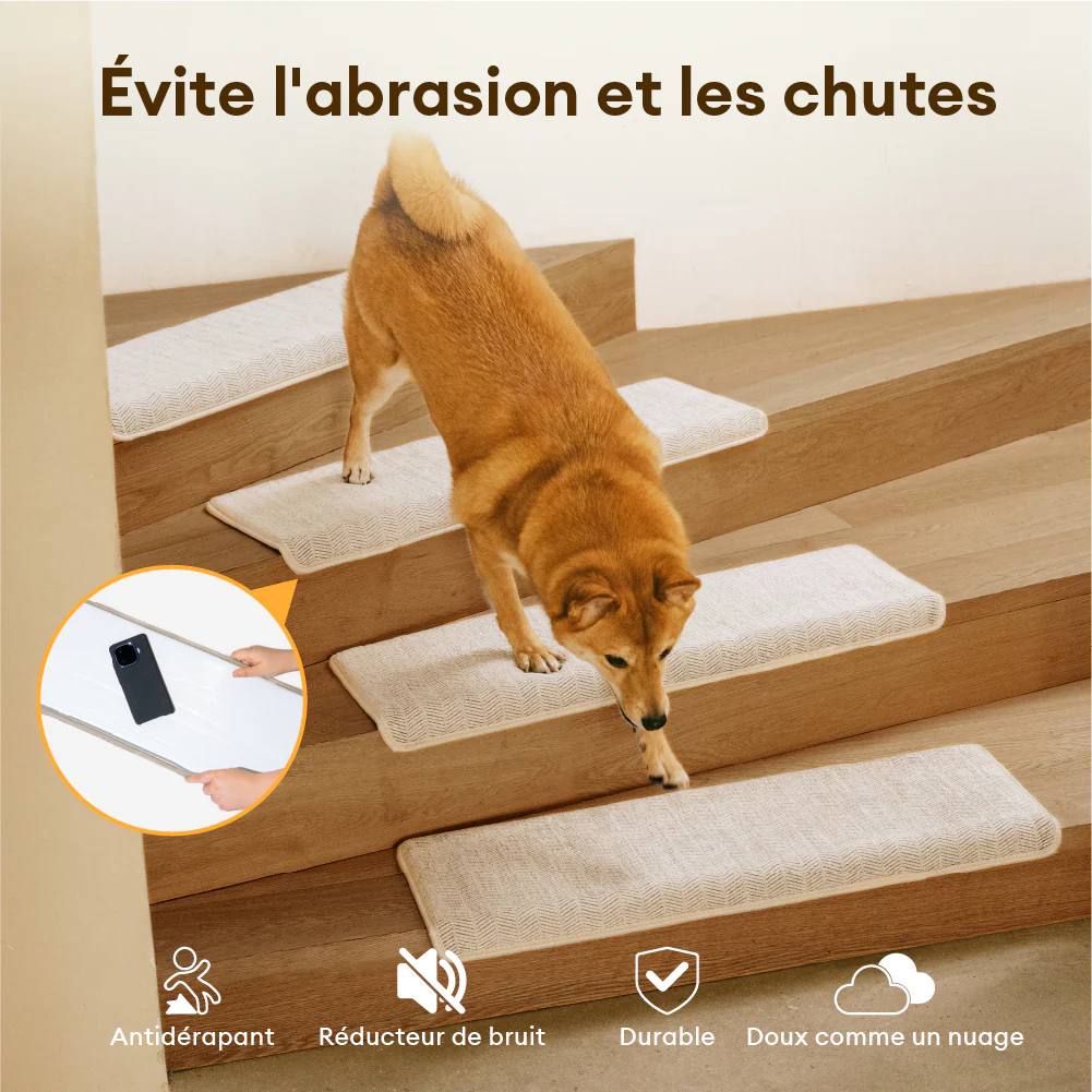 Marches d’escalier antidérapantes adhésives, adhérence renforcée, toutes saisons – Rétro - Image 3