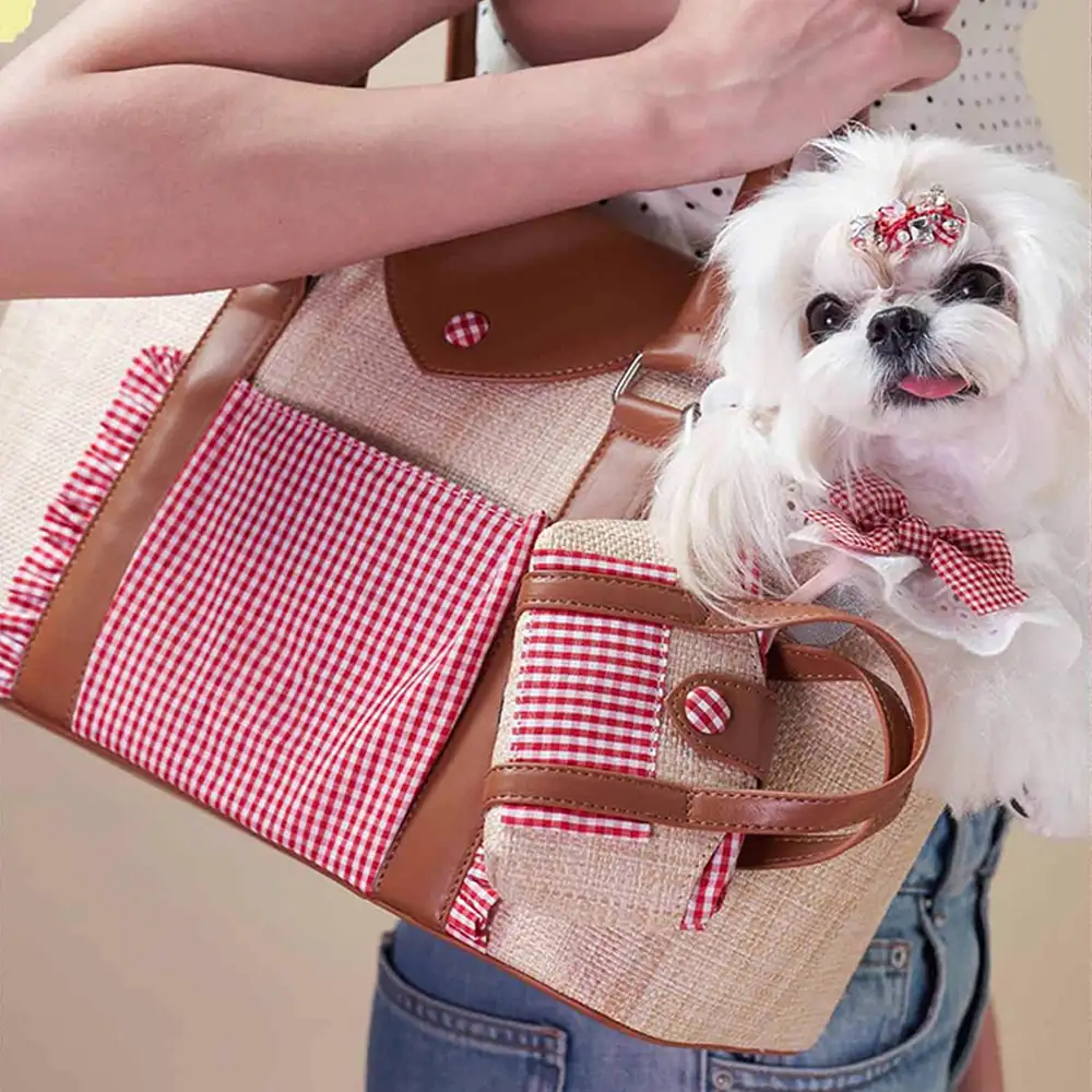 Sac de transport pour animaux de compagnie en toile synthétique imperméable avec distributeur de sacs à excréments - Image 10