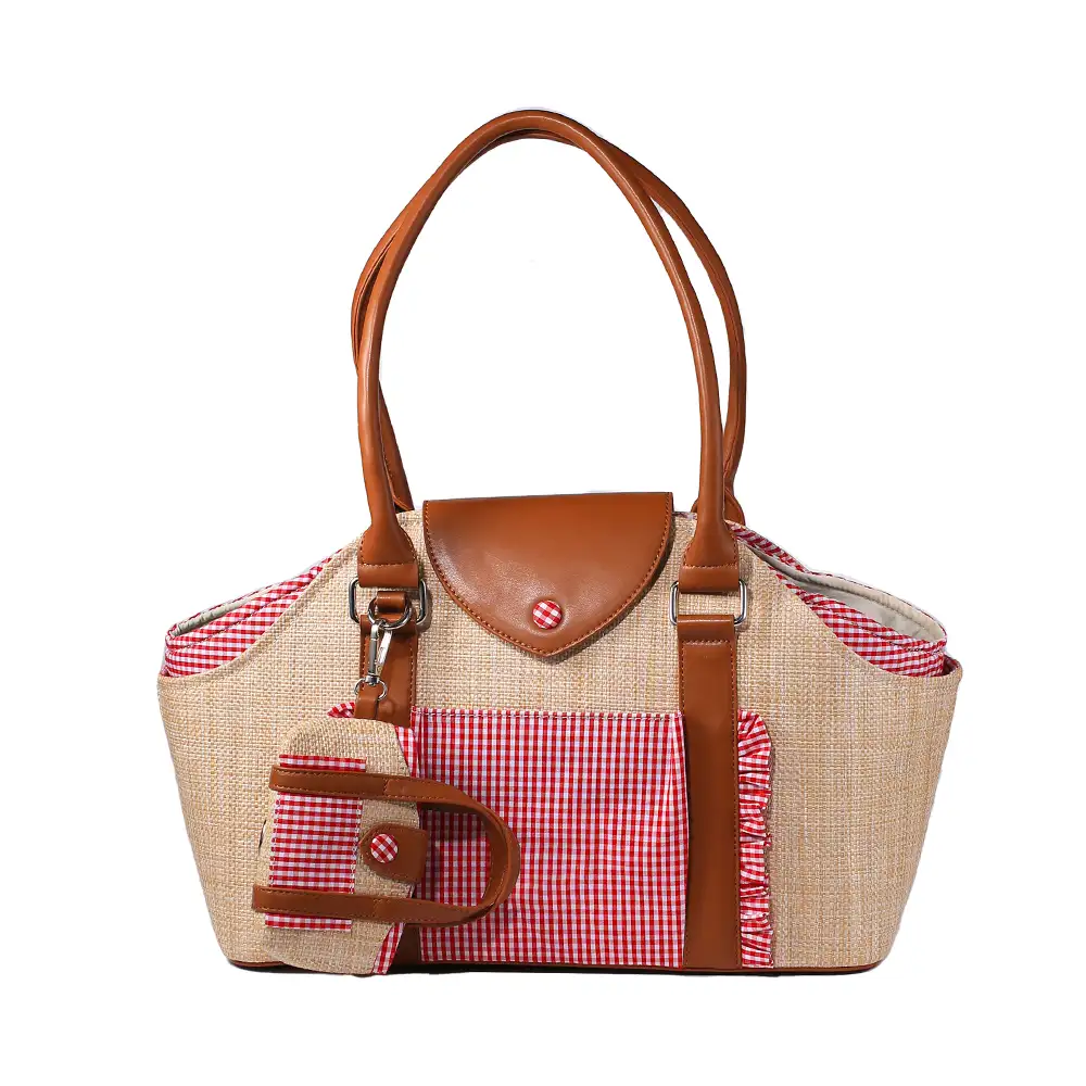 Sac de transport pour animaux de compagnie en toile synthétique imperméable avec distributeur de sacs à excréments - Image 13
