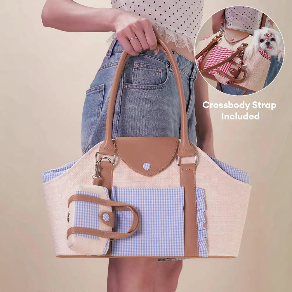 Sac de transport pour animaux de compagnie en toile synthétique imperméable avec distributeur de sacs à excréments - Image 7