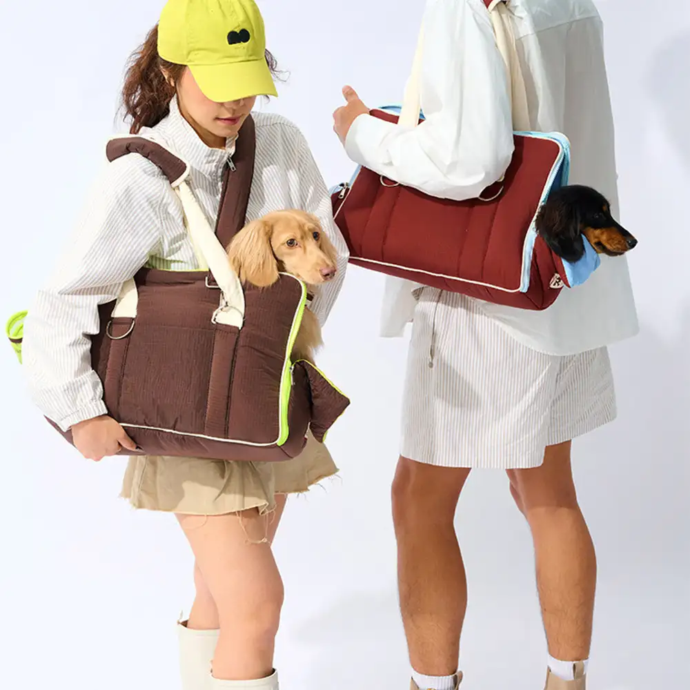 Sac de transport pour animaux de compagnie multifonctionnel en blocs de couleurs pour les navetteurs urbains - Image 2