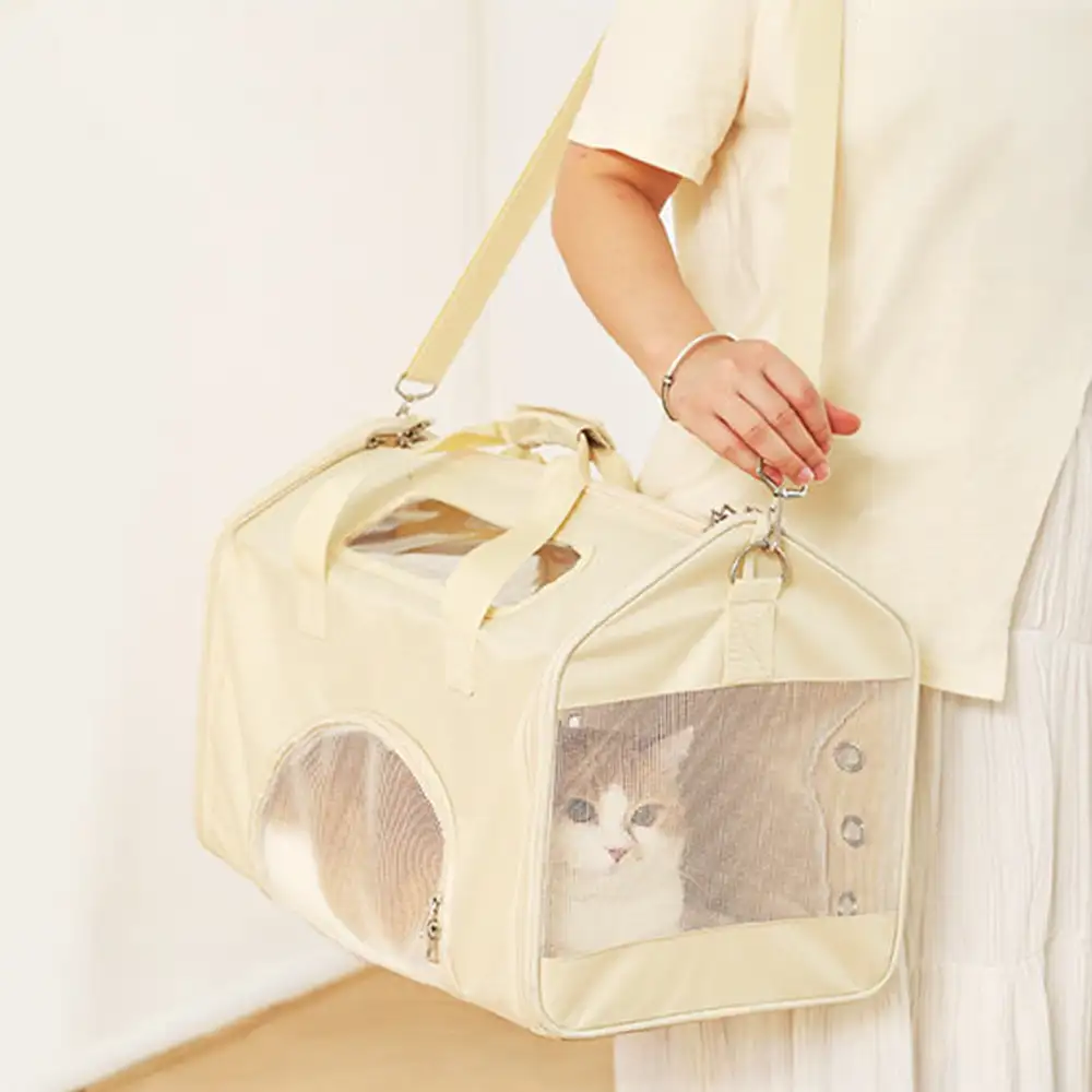 Sac de transport pour animaux en forme de maison, respirant, pliable, grande capacité et multifonctionnel. - Image 3