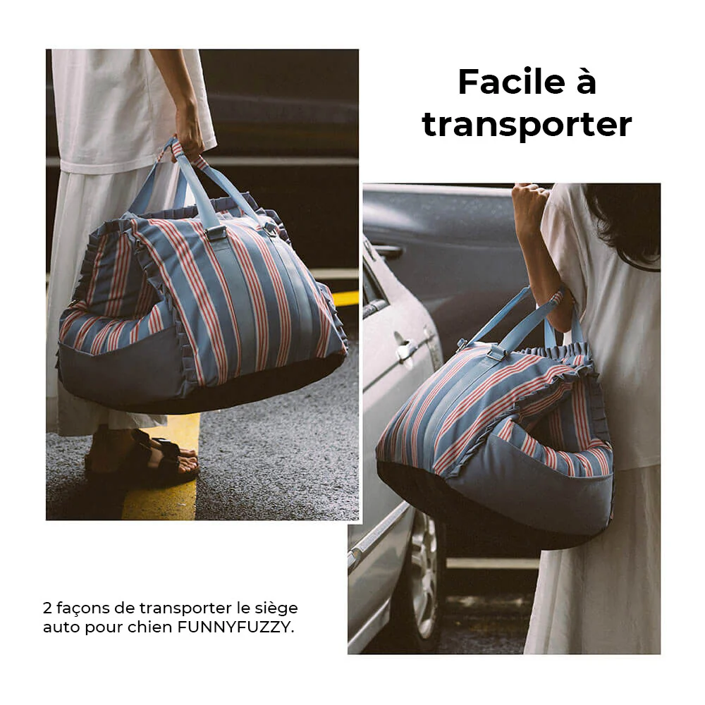 Siège Auto Sécurisé Imperméable à Rayures pour Chien - Image 9