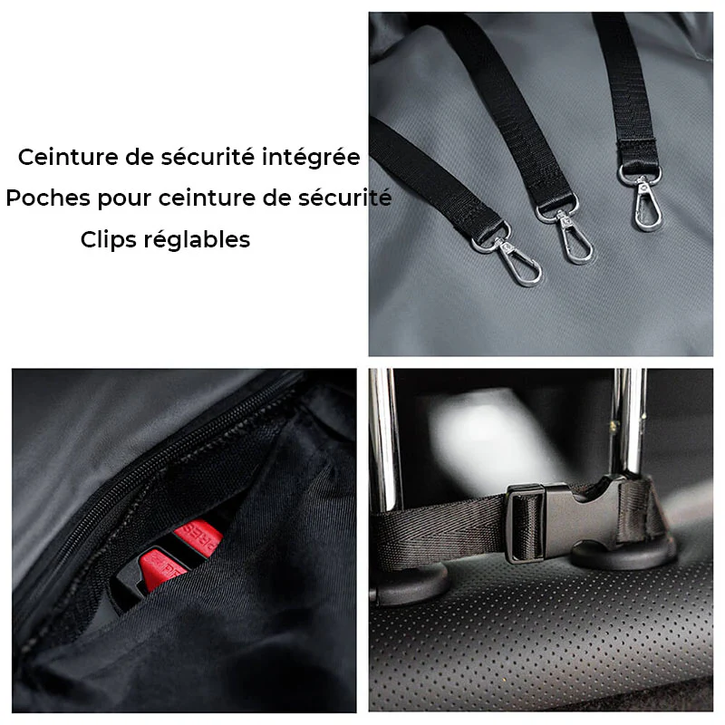 Siège Auto Imperméable et Sécurisé - Style Traversin pour Chiens Moyens et Grands - Image 6