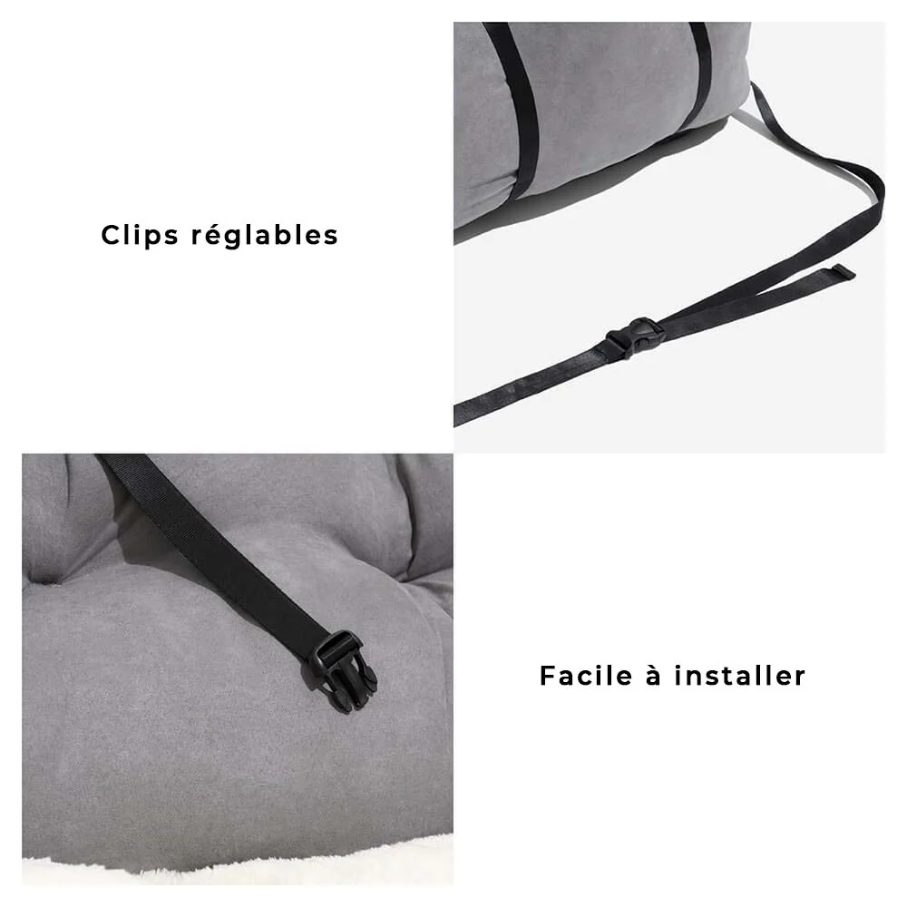 Siège Auto Sécurisé pour Chiens Moyens et Grands - Style Traversin pour Banquette Arrière - Image 10