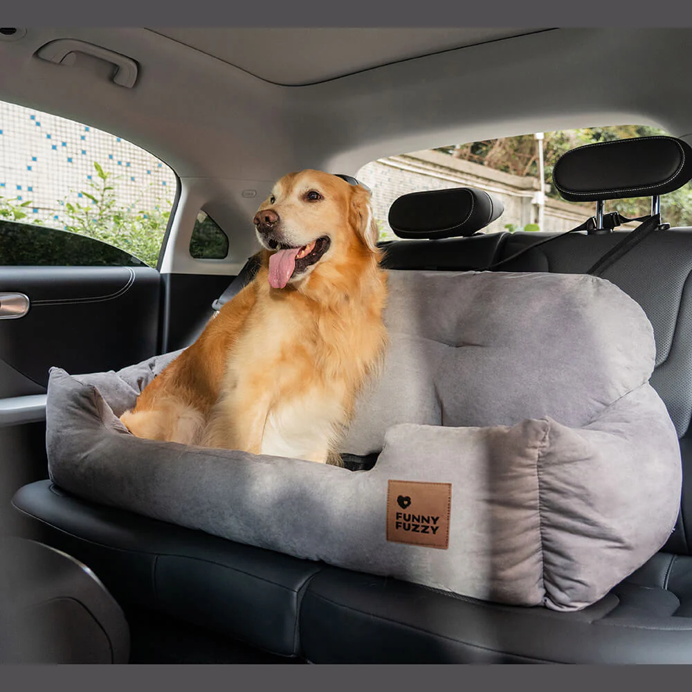Siège Auto Sécurisé pour Chiens Moyens et Grands - Style Traversin pour Banquette Arrière - Image 4