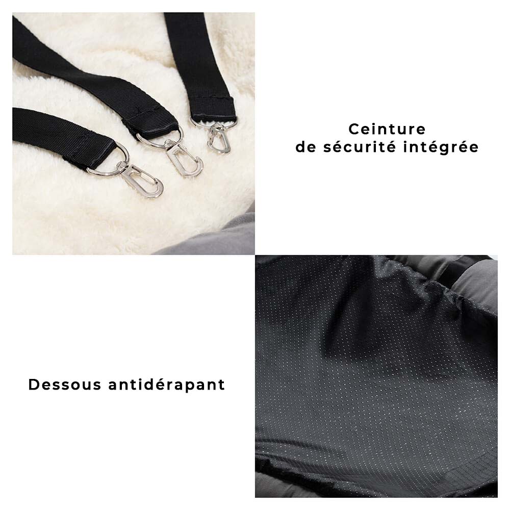 Siège Auto Sécurisé pour Chiens Moyens et Grands - Style Traversin pour Banquette Arrière - Image 9