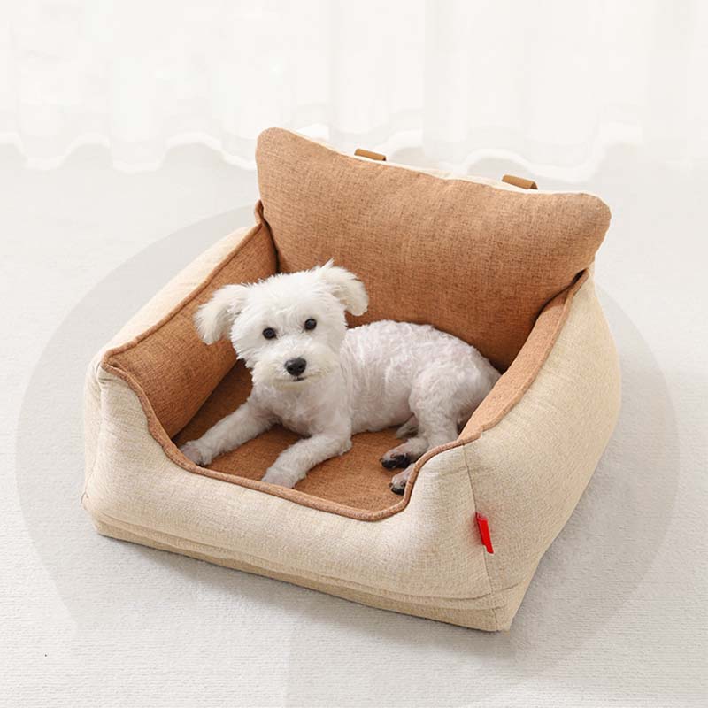 Siège de voiture imperméable café léger pour chien - Image 11