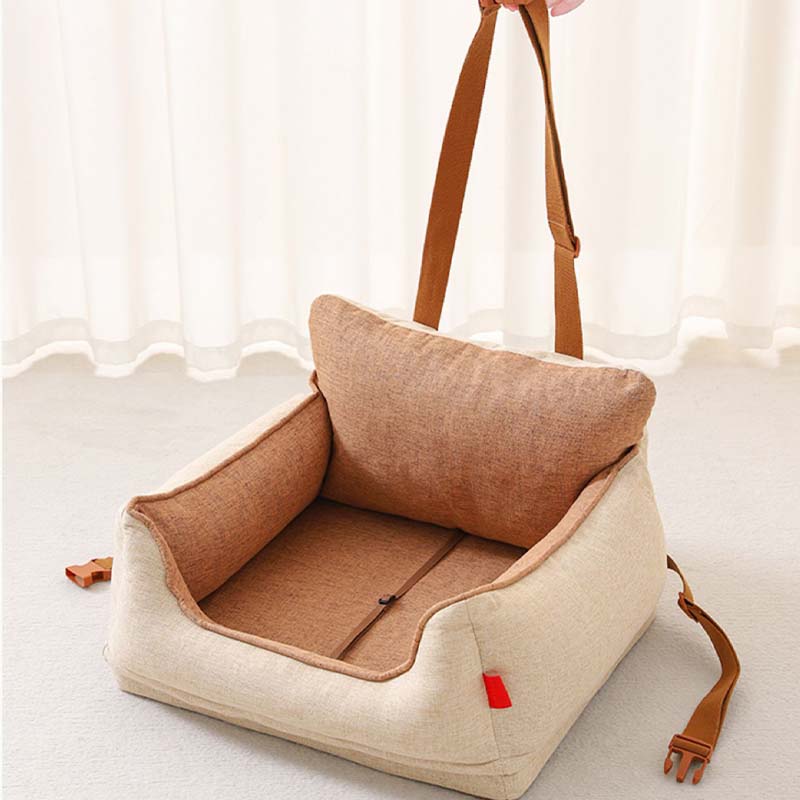 Siège de voiture imperméable café léger pour chien - Image 12
