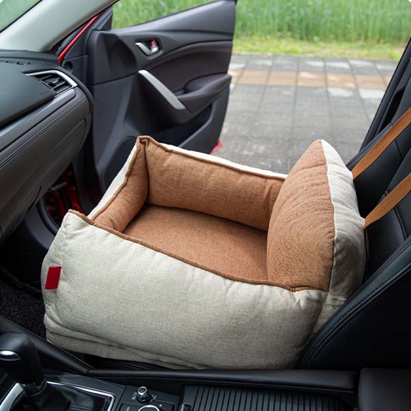 Siège de voiture imperméable café léger pour chien - Image 9