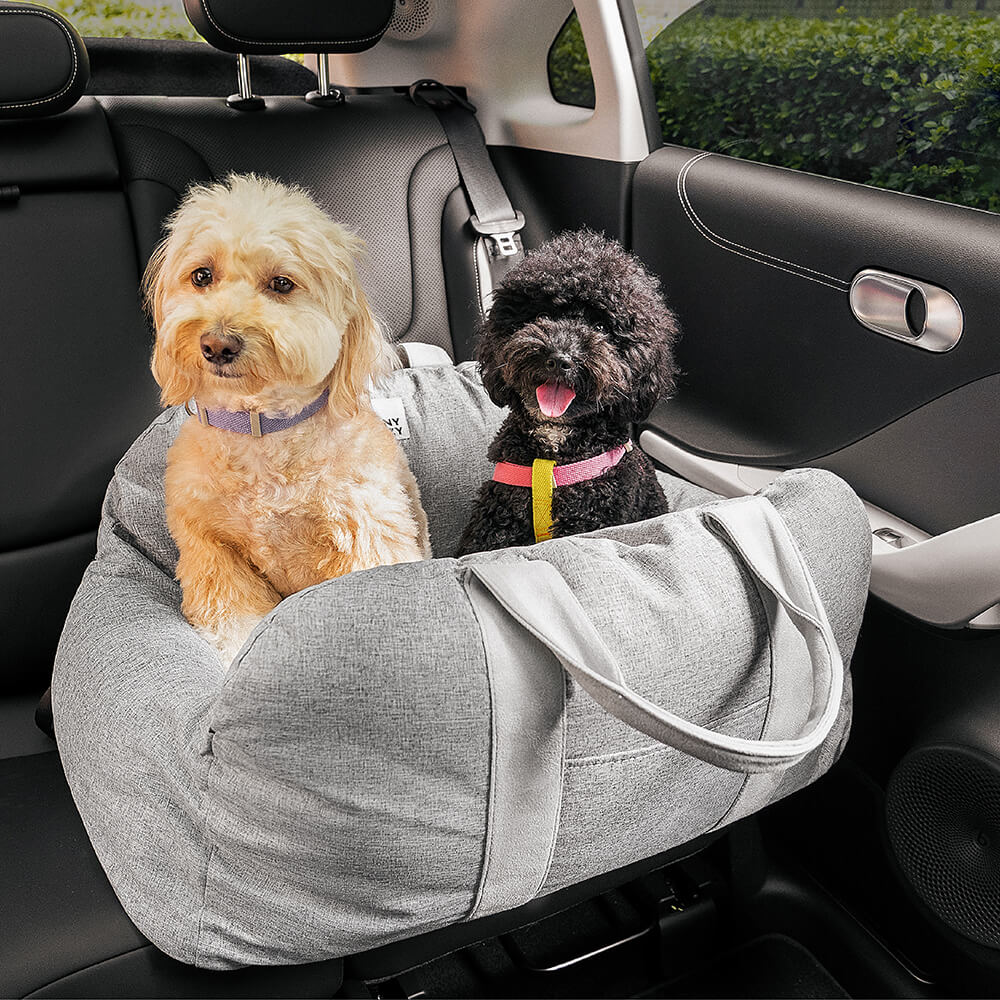 Siège de voiture pour chien à damier vintage et cœur - Image 26