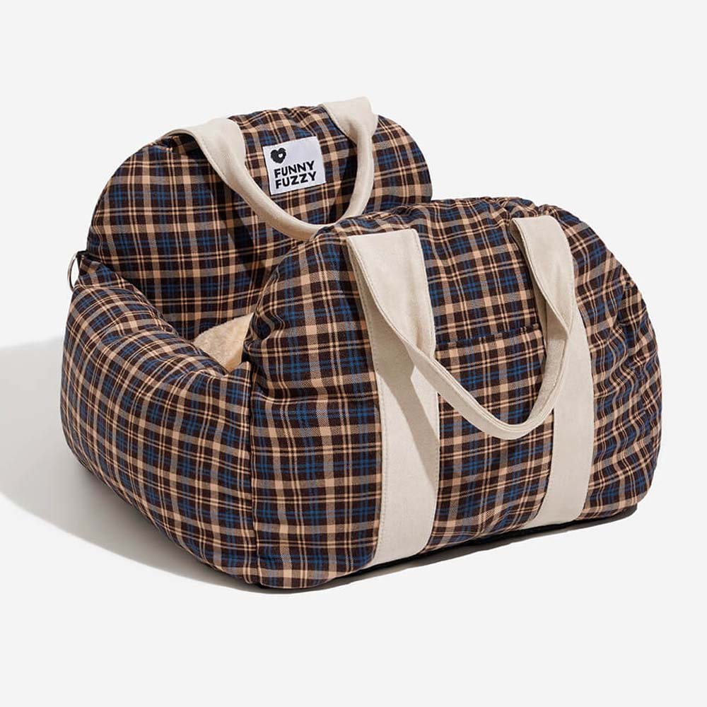 Siège de voiture pour chien à damier vintage et cœur - Image 32
