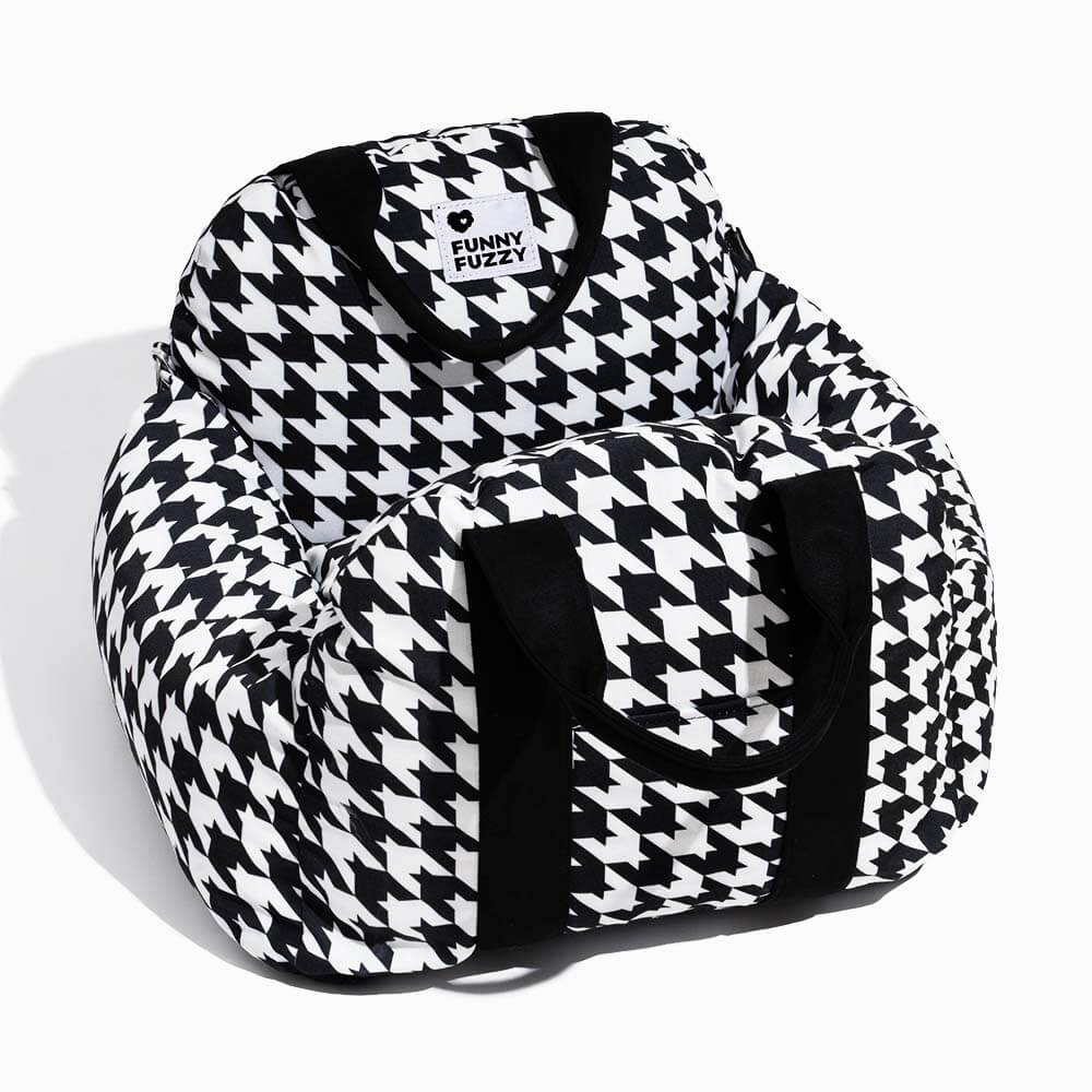Siège de voiture pour chien à damier vintage et cœur - Image 33
