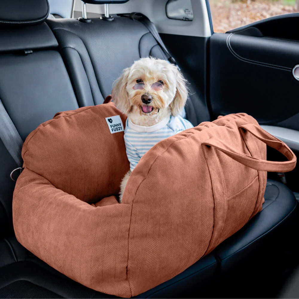 Siège de voiture sécuritaire pour chien à chevrons - Image 3