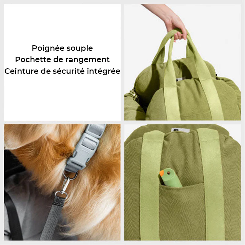 Siège de voiture sécuritaire pour chien à chevrons - Image 4