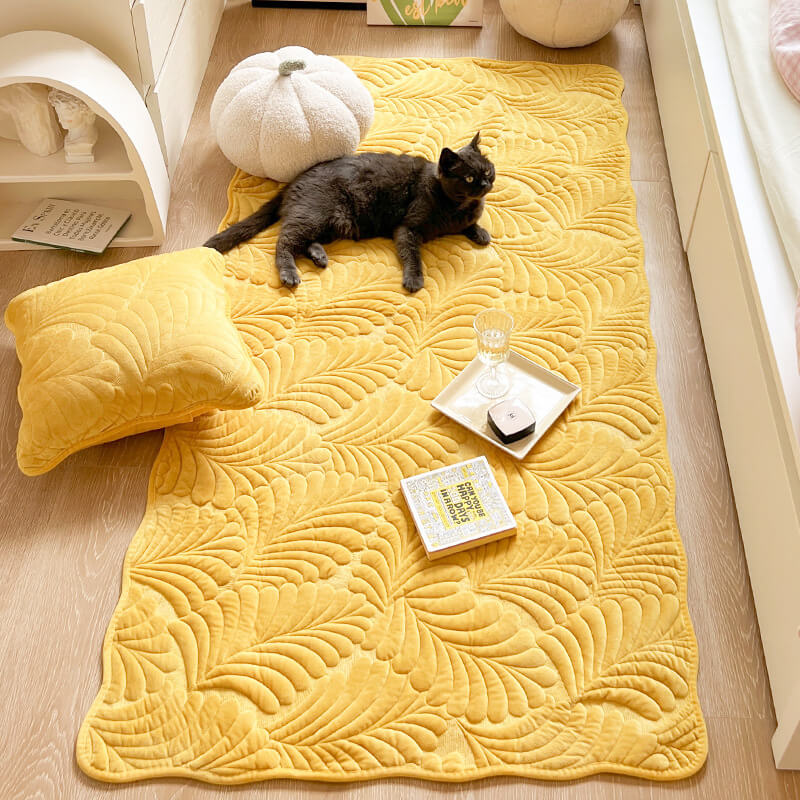 Tapis en coton à motif de feuilles housse de canapé anti-rayures - Image 3