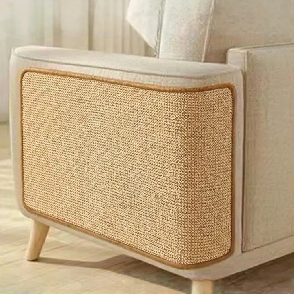 Tapis grattoir pour chat en faux sisal, protection de canapé avec bande Velcro