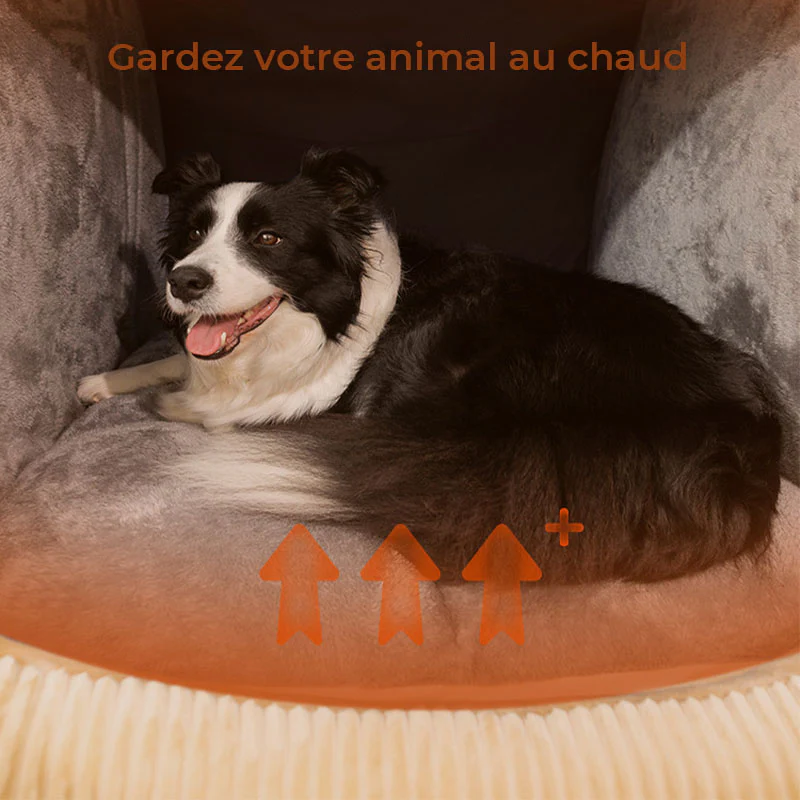 Tente semi-fermée pour chien en flanelle chaude et amovible - Image 6