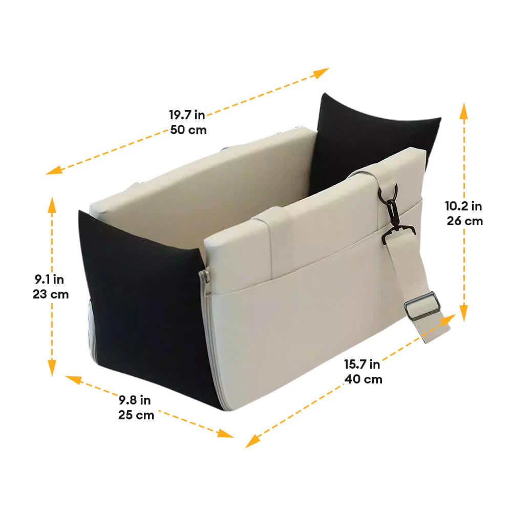 Transporteur de voyage pour animaux de compagnie portable et imperméable avec bloc de couleurs pour console de voiture - Image 10