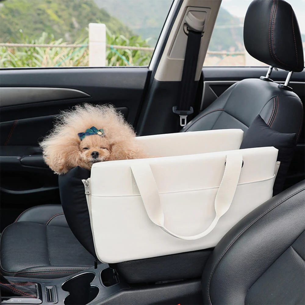 Transporteur de voyage pour animaux de compagnie portable et imperméable avec bloc de couleurs pour console de voiture - Image 11