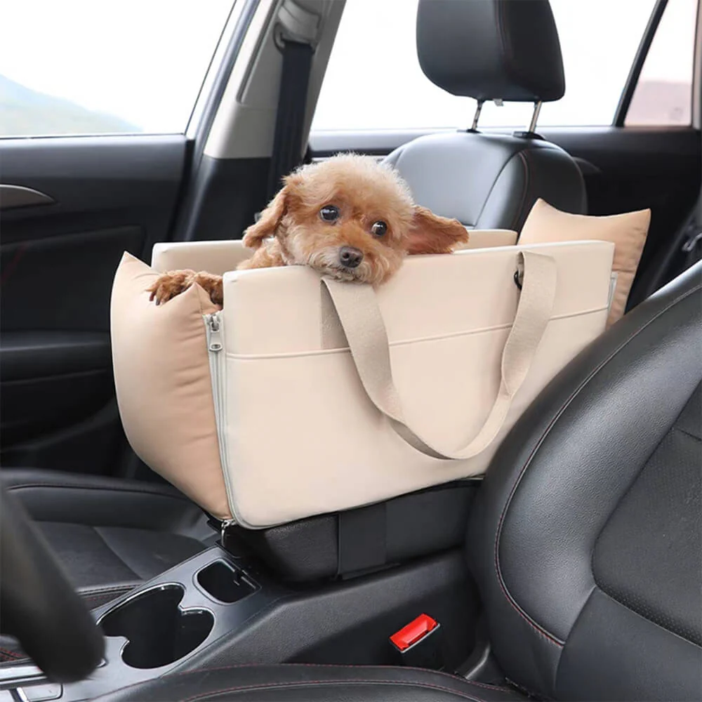 Transporteur de voyage pour animaux de compagnie portable et imperméable avec bloc de couleurs pour console de voiture - Image 14