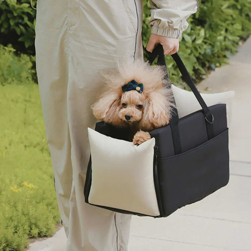 Transporteur de voyage pour animaux de compagnie portable et imperméable avec bloc de couleurs pour console de voiture - Image 3