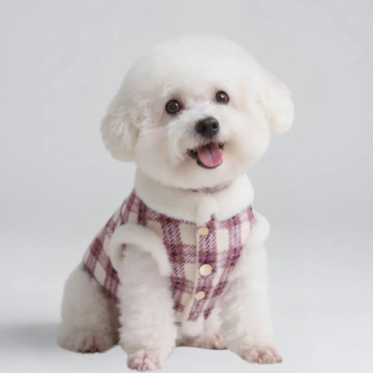 Veste polaire à carreaux pour chien - Une veste d'hiver chaude et élégante - Image 11